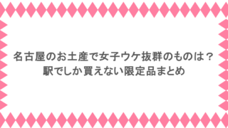 名古屋のお土産で女子ウケ抜群のものは?駅でしか買えない限定品まとめ
